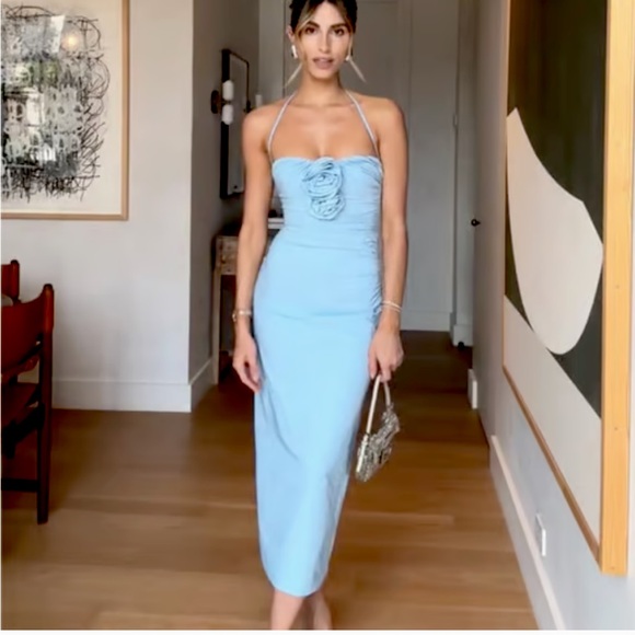 Zara RAISED FLOWERS STRAPLESS DRESS Last one - Picture 8 of 14